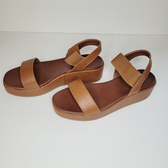 Maurices Shoes - Maurices SuperCush Aubrey Wedge Brown 7.5 Womens Platform Elastic Straps Comfort